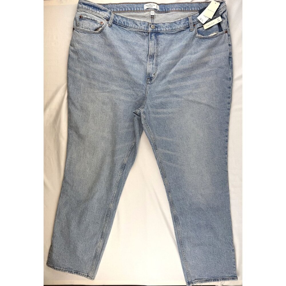 NWT Abercrombie & Fitch  Curve Love  Ultra High Rise The 90’s Straight Size 37/ - Picture 3 of 13
